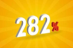 282 discount 3D text for sells and promotion. vector