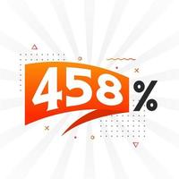 458 discount marketing banner promotion. 458 percent sales promotional design. vector