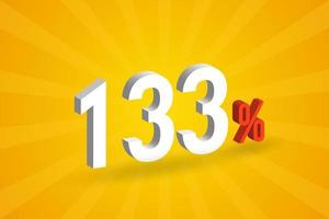 133 discount 3D text for sells and promotion. vector