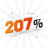 207 discount marketing banner promotion. 207 percent sales promotional design. vector