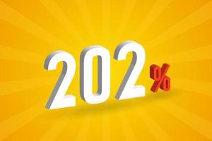 202 discount 3D text for sells and promotion. vector