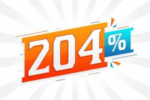 204 discount marketing banner promotion. 204 percent sales promotional design. vector