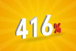 416 discount 3D text for sells and promotion. vector