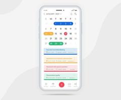 Mobile app calendar planner concept, Appointment calendar template UI UX, Smartphone calendar schedule agenda annual planning meeting application, Calendar events, Activity, Event app, Vector phone