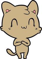 cartoon happy cat character vector