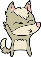 Vector wolf character in cartoon style