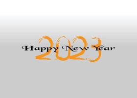 happy new year poster design with brush text vector