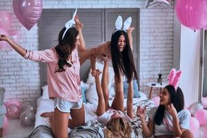 Girls slumber party photo