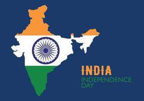 bandera de india con mapa de india vector
