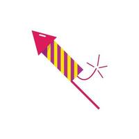 Firework rocket lit icon vector