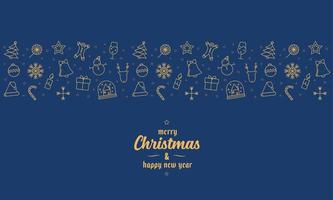 christmas ornament icons element banner blue background vector