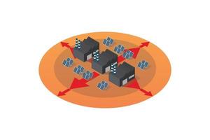 Isometric of expanded industrial district zone vector