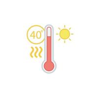 High temperatures icon isolated on white background vector