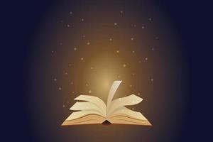 Bright light coming from open book vector