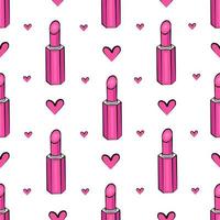 Lipstick Seamless Pattern. Illustration for printing, backgrounds, covers and packaging. Image can be used for greeting cards, posters, stickers and textile. Isolated on white background. vector