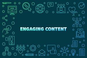 Engaging Content vector colorful linear horizontal frame