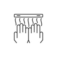 Hand dryer vector concept icon or sign in thin line style