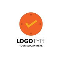 Open Tick Approved Check Business Logo Template Flat Color vector
