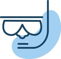 Swimming snorkle, illustration, vector on a white background.