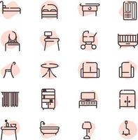 House furniture, illustration, vector, on a white background. vector