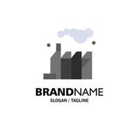 Energy Pollution Factory Business Logo Template Flat Color vector