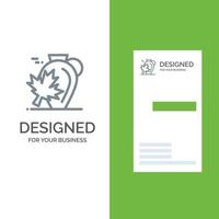 Pot Autumn Canada Leaf Maple Grey Logo Design and Business Card Template vector