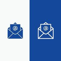 Email Mail Open Line and Glyph Solid icon Blue banner Line and Glyph Solid icon Blue banner vector