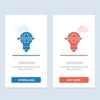 Success Pen Globe Bulb Light  Blue and Red Download and Buy Now web Widget Card Template vector