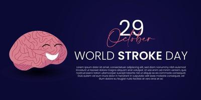 World Stroke day is observed every year on October 29. Health care awareness campaign. Vector Illustration.