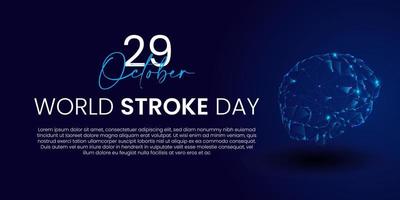 World Stroke day is observed every year on October 29. Health care awareness campaign. Vector Illustration.