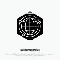 Globe Polygon Space Idea solid Glyph Icon vector