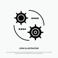 Control Setting Gear Setting solid Glyph Icon vector