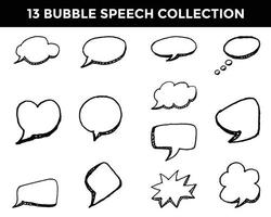 discurso de burbuja comic dibujado a mano vector