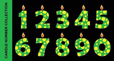 number candle birthday collection vector