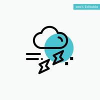 nube lluvia lluvia lluviosa trueno turquesa resaltar círculo punto vector icono