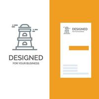 Observatory Tower Watchtower Grey Logo Design and Business Card Template vector