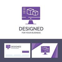 Creative Business Card and Logo template Computer Monitor Box Computing Vector Illustration