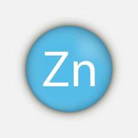 Zinc Zn mineral vitamin supplement icon. Vector illustration.