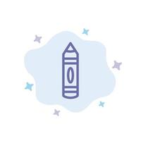 Drawing Education Pencil Sketch Blue Icon on Abstract Cloud Background vector