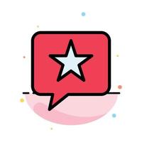 Chat Favorite Message Star Abstract Flat Color Icon Template vector