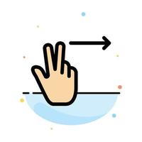 Fingers Gesture Right Abstract Flat Color Icon Template vector