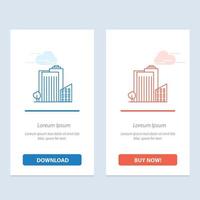 Building Build Dormitory Tower Real Estate  Blue and Red Download and Buy Now web Widget Card Templa vector