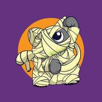 cartoon cat mummy vector