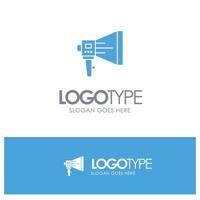 Announce Digital Loudspeaker Marketing Megaphone Speaker Tool Blue Solid Logo with place for tagline vector