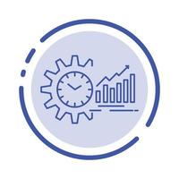 gráfico análisis gráficos mercado horario tiempo tendencias línea punteada azul icono de línea vector