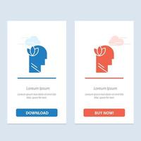 Mental Relaxation Mind Head  Blue and Red Download and Buy Now web Widget Card Template vector