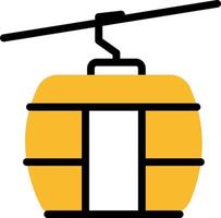 Traveling ropeway, illustration, vector on a white background.