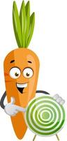 Carrot with target, illustration, vector on white background.