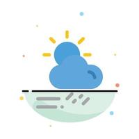 Cloud Day Rainy Season Weather Abstract Flat Color Icon Template vector