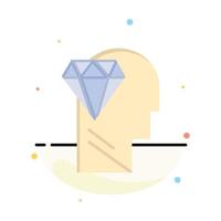 Mind Perfection Diamond Head Abstract Flat Color Icon Template vector